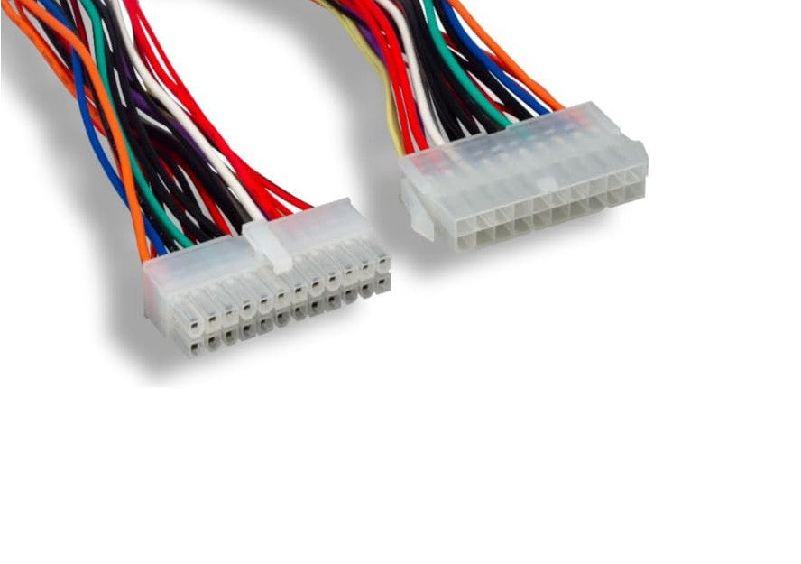 KENTEK 6 Inch 6" 20 Pin Power Supply Male (with Solid Pin) to 24 Pin Motherboard Female (with Hollow Pin) Main Connector Converter Extension M/F DC Internal Computer PC ATX Power Cable Adapter Cord