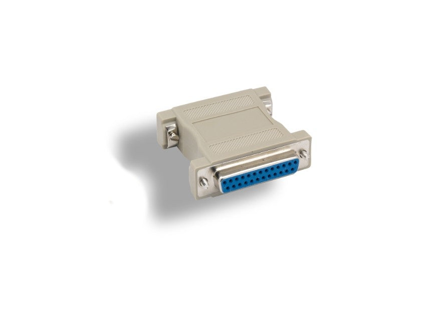 KENTEK DB25 25 Pin Female to Female F/F Parallel Serial Printer Port Adapter Changer Coupler RS-232 Straight Through Molded