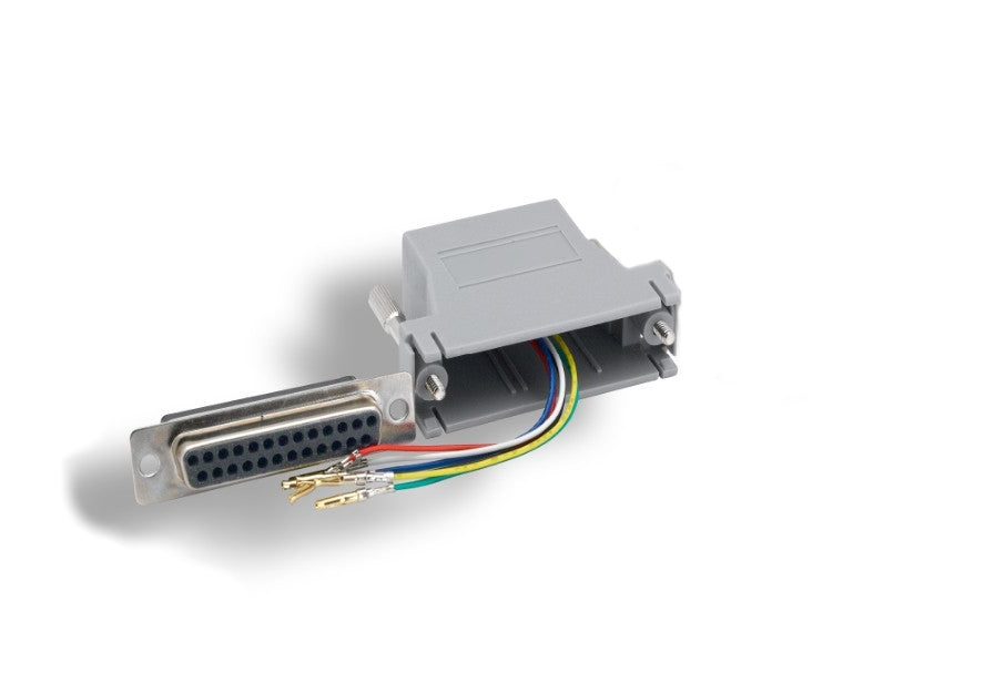 KENTEK D-Sub Modular Adapter DB25 Female to RJ12 RJ-12 Female F/F Serial Jack Plug Phone Telecom PC