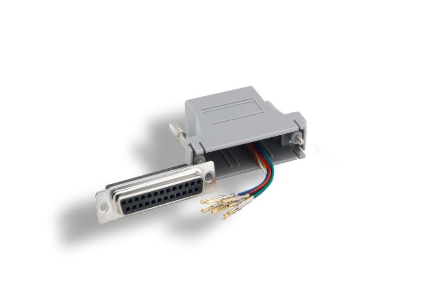 KENTEK D-Sub Modular Adapter DB25 Female to RJ45 RJ-45 Female F/F Serial Jack Plug Console Networking Ethernet Cat5E Cat6