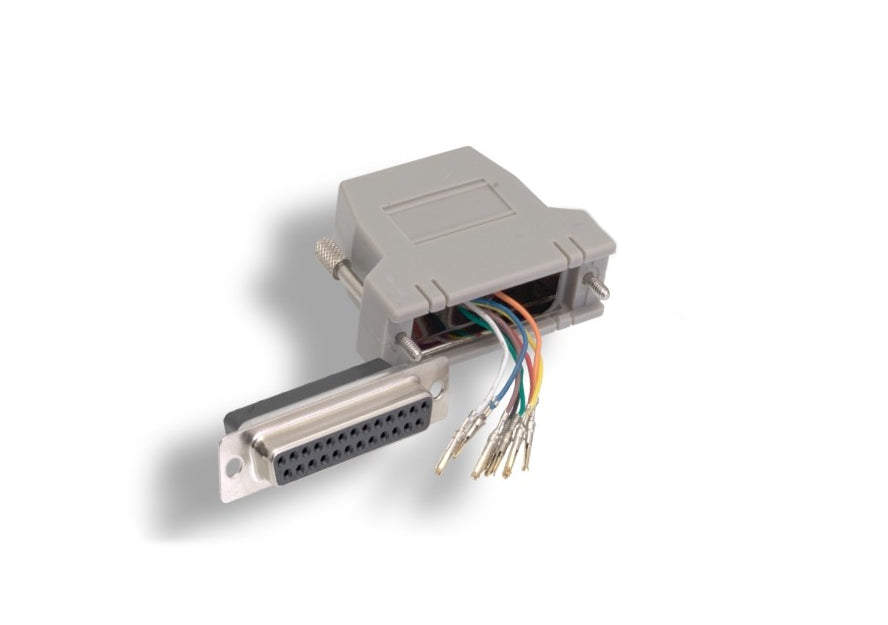 KENTEK D-Sub STP Shielded Modular Adapter DB25 Female to RJ45 RJ-45 Female F/F Serial Jack Plug Console Networking Ethernet Cat5E Cat6