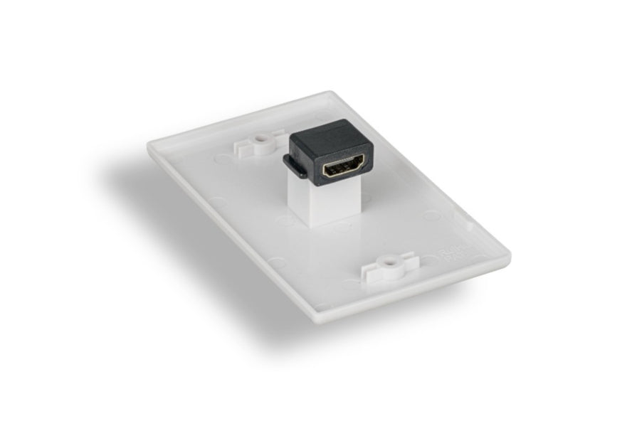 Kentek HDMI Wall Plate Cover with Single Port 1 Port Connector Female to Female F/F White