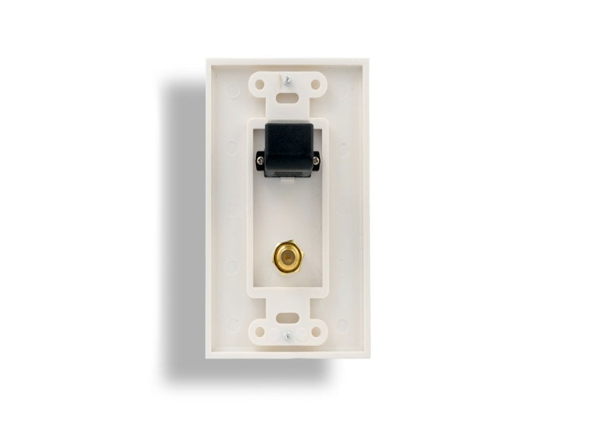 Kentek HDMI Wall Plate Cover with Coax F Type Connector Port Female to Female F/F White