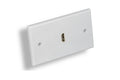 Kentek HDMI Wall Plate Cover Single Port 1 Port with 8 Inch 8" Extension Cables Pig-Tail Cord Connector Female to Female F/F White