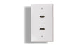 Kentek HDMI Wall Plate Cover with Dual Port 2 Ports Connector Female to Female F/F White