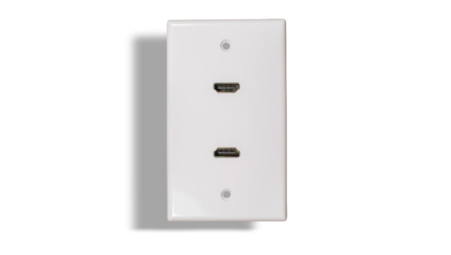 Kentek HDMI Wall Plate Cover with Dual Port 2 Ports Connector Female to Female F/F White