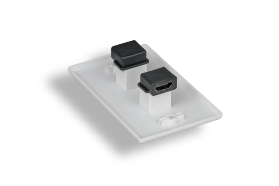 Kentek HDMI Wall Plate Cover with Dual Port 2 Ports Connector Female to Female F/F White