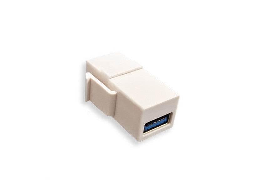Kentek USB 3.0 Type A Keystone Feedthrough Female to Female F/F Insert Snap-in Flush Type Module for Wall Plate Patch Panel