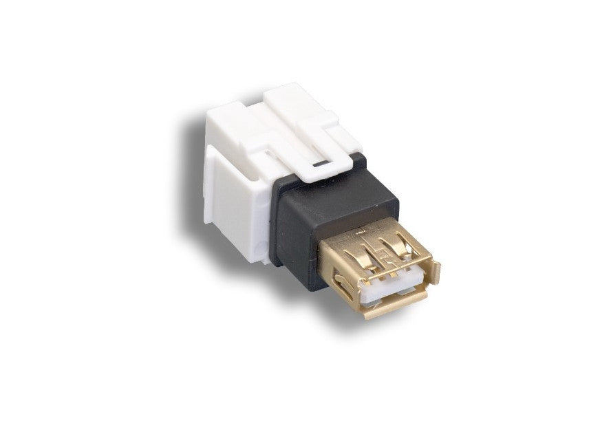 Kentek USB 2.0 Type A Keystone Feedthrough Female to Type B Female F/F Insert Snap-in Flush Type Module for Wall Plate Patch Panel