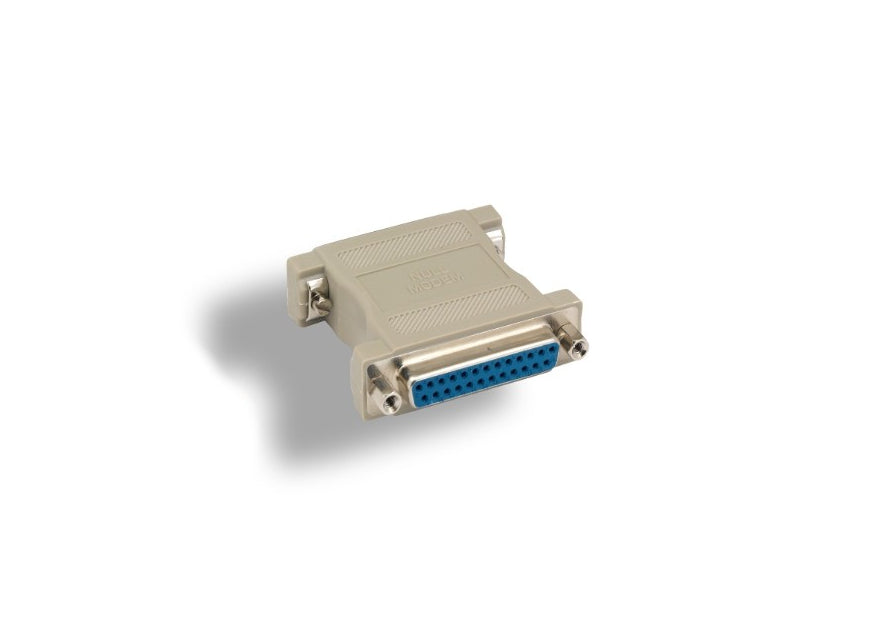 KENTEK DB25 Male to Female M/F Molded Null Modem Adapter Changer Coupler RS-232 Crossover Type Data Transfer DTE DCE