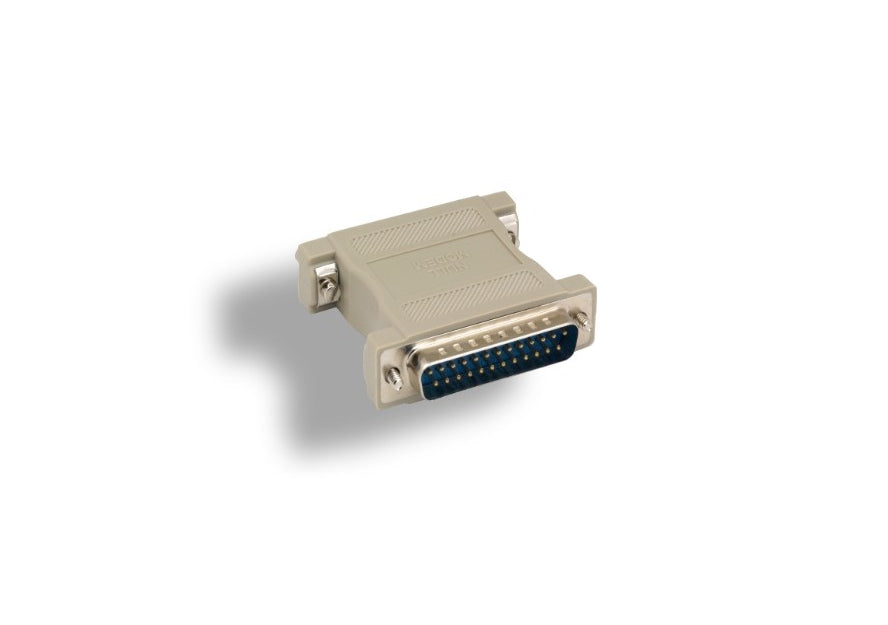 KENTEK DB25 Male to Female M/F Molded Null Modem Adapter Changer Coupler RS-232 Crossover Type Data Transfer DTE DCE